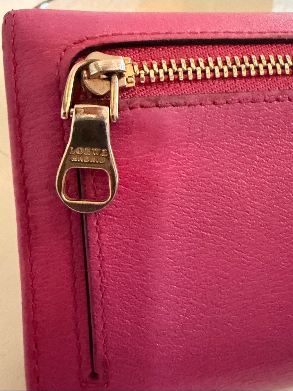 Loewe Anagram Leather Continental Flap Long Wallet Fuchsia - Picture 12 of 16